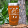 Orange Basketball Tumbler With Passion For The Game Design