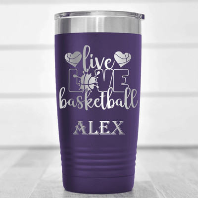 Purple Basketball Tumbler With Passion For The Game Design