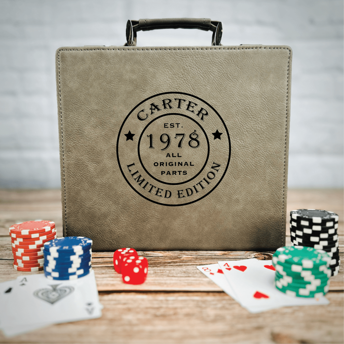 Unique Personalized Personalized Poker Set Customized Gift Set Gifts for Men by Groovy Guy