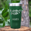 Green Basketball Tumbler With Proud Courtside Mother Design