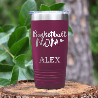 Maroon Basketball Tumbler With Proud Courtside Mother Design
