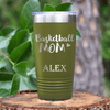 Military Green Basketball Tumbler With Proud Courtside Mother Design