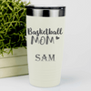 White Basketball Tumbler With Proud Courtside Mother Design