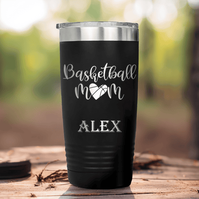 Black Basketball Tumbler With Queen Of The Bleachers Design