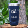 Navy Basketball Tumbler With Queen Of The Bleachers Design