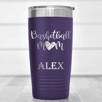 Purple Basketball Tumbler With Queen Of The Bleachers Design