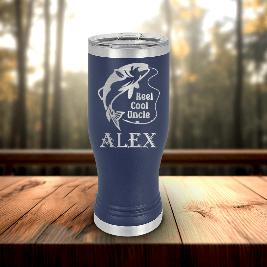 Navy Uncle Travel Mug With Handle With Reel Cool Fishing Uncle Design