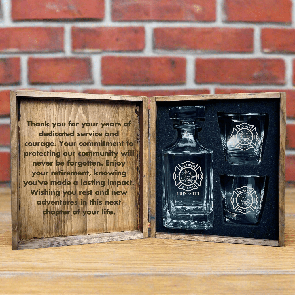 Firefighter Retirement Gift Decanter Set