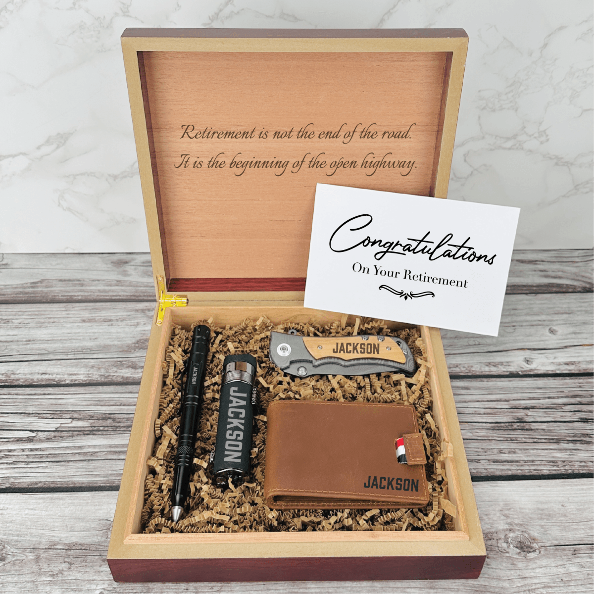 Unique Personalized Legacy Retirement Set Customized Retirement Gifts for Men by Groovy Guy