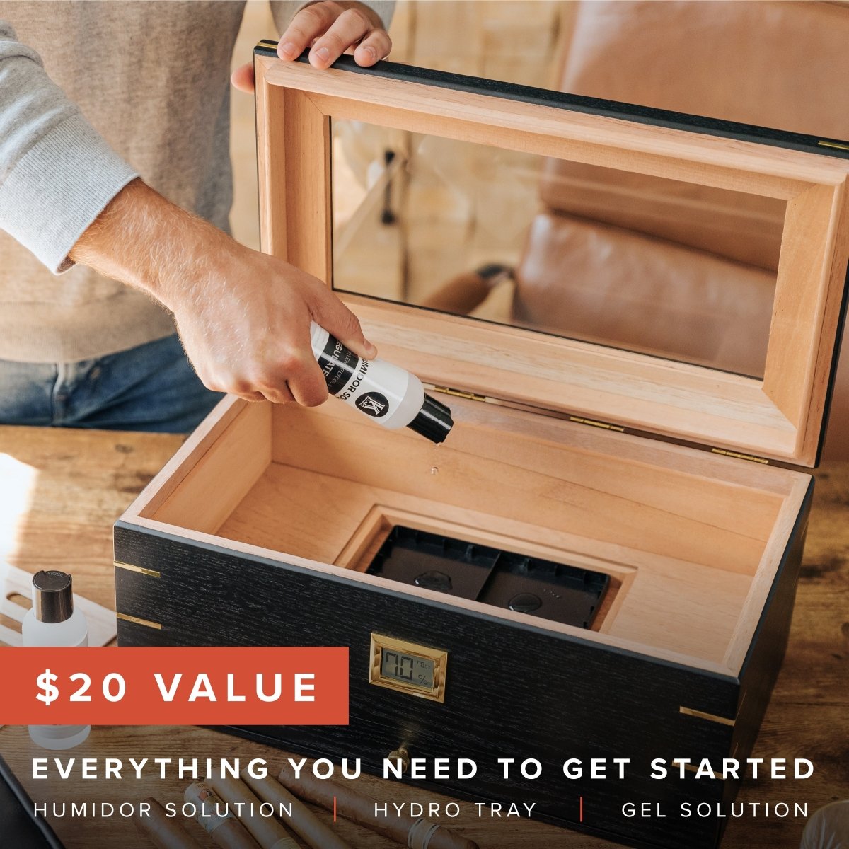 Unique Personalized Royal Glass Top Humidor Customized Humidor Gifts for Men by Groovy Guy