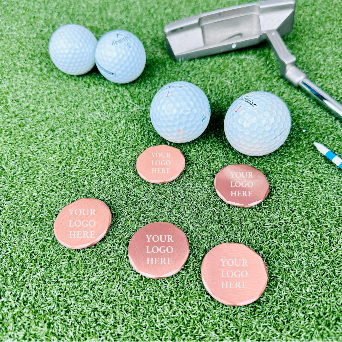 Unique Personalized Golf Outing Copper Ball Marker Customized Golf Outing Gifts for Men by Groovy Guy