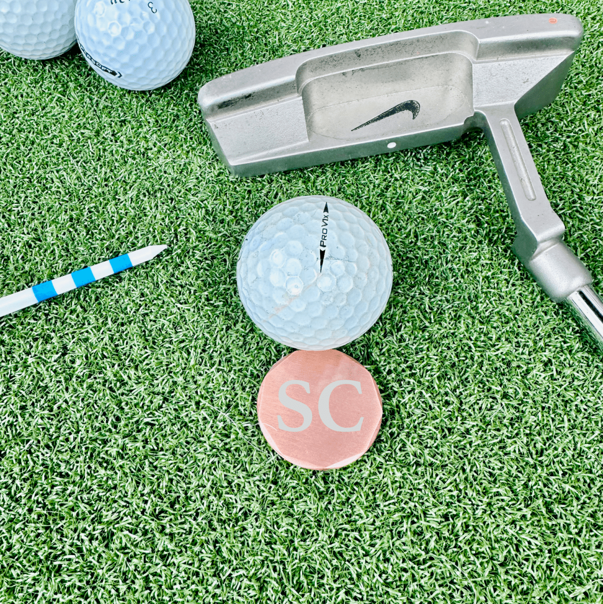 Unique Personalized Copper Links Custom Golf Ball Marker Customized Golf Gifts for Men by Groovy Guy