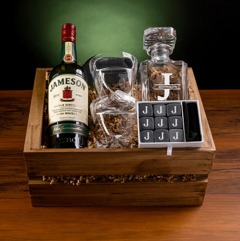 Whiskey Glasses Gifts for Men - Bourbon Whiskey Stones Unique Gift Set for  Men in Whiskey Barrel Gift Box - Groomsmen Gifts for Men - Scotch Whiskey