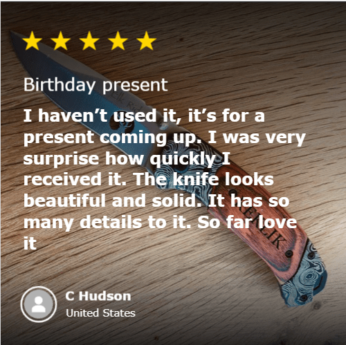 Unique Personalized Custom Logo Steely Eye Customized Knife Gifts for Men by Groovy Guy