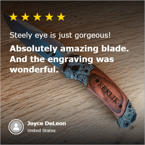 Unique Personalized Custom Logo Steely Eye Customized Knife Gifts for Men by Groovy Guy