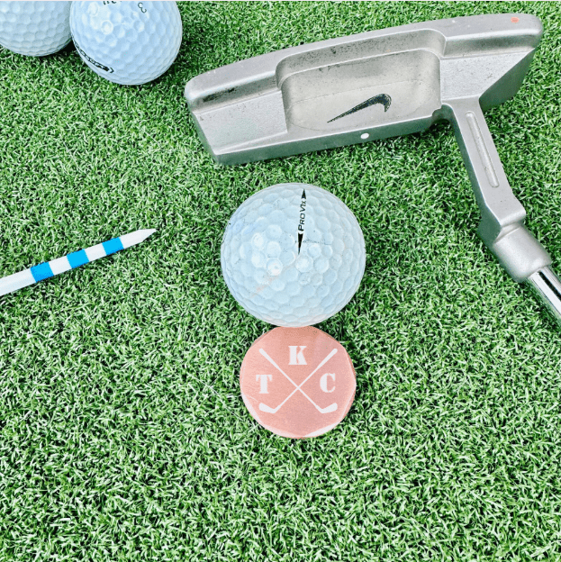 Copper Custom Monogrammed Golf Ball Marker With Initials