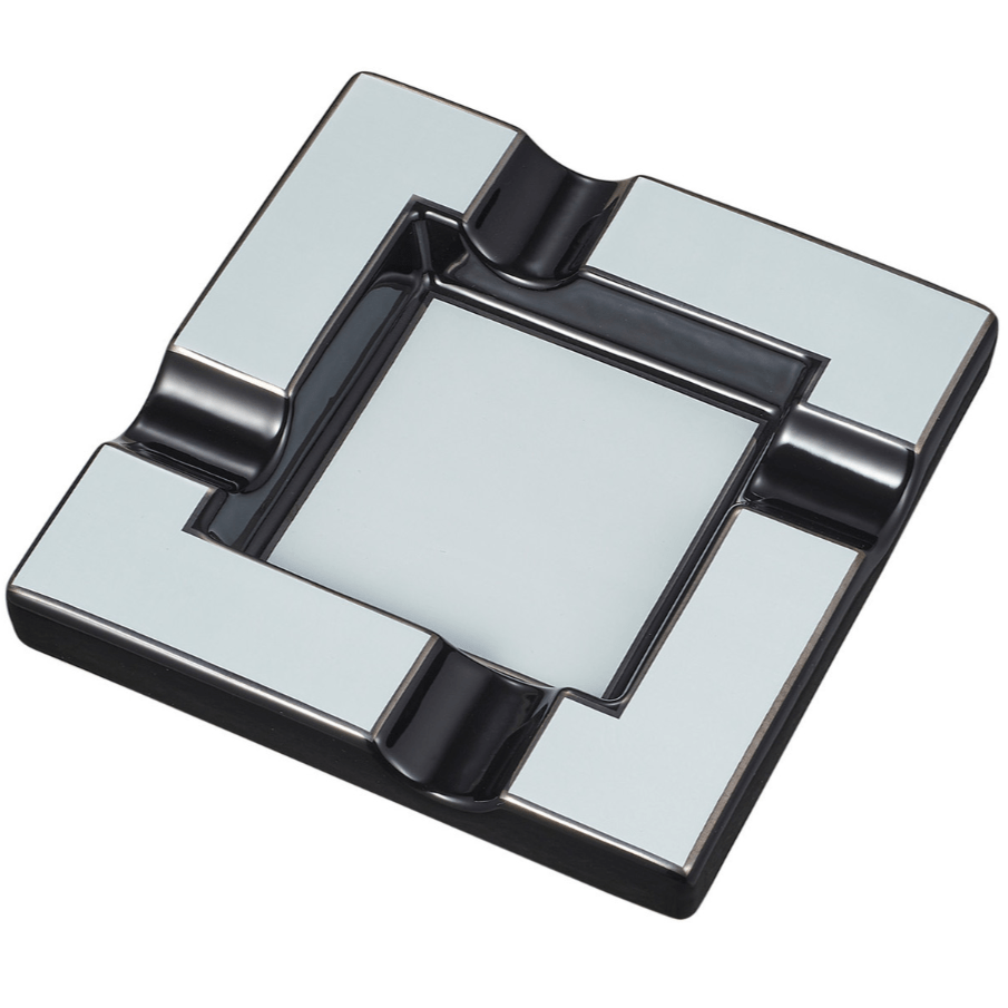 Unique Personalized White Gunmetal Ceramic Ashtray Customized Ashtrays Gifts for Men by Groovy Guy