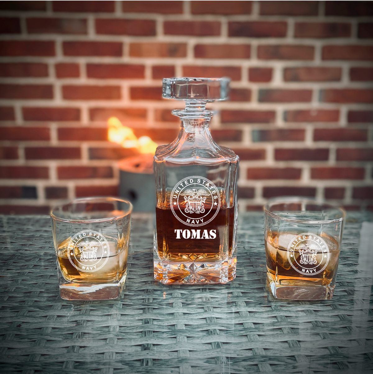 Military Whiskey Decanter Set