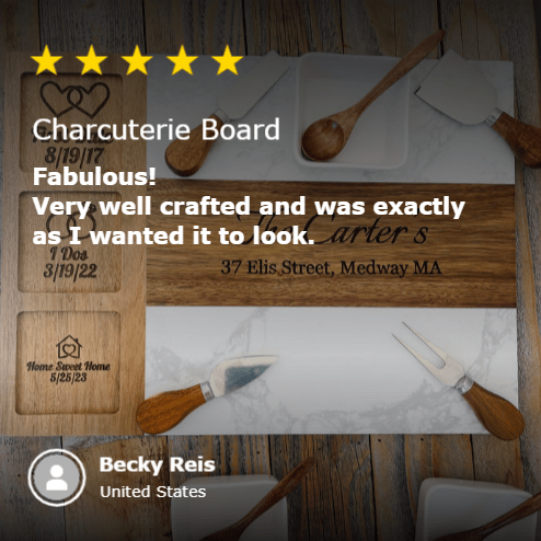 Unique Personalized Love's Journey Serving Board Customized Anniversary Gifts for Men by Groovy Guy