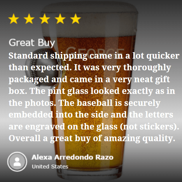 Unique Personalized Diamond Dugout Pint Glass Customized Baseball Gifts for Men by Groovy Guy