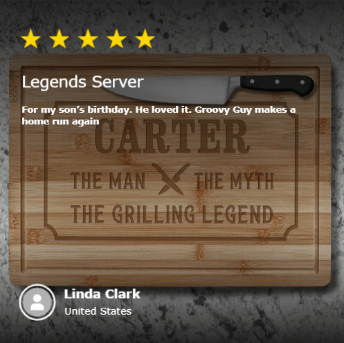 Unique Personalized The Legends Server Customized Cutting Board Gifts for Men by Groovy Guy