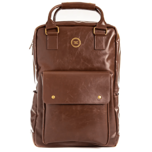 Unique Personalized Luxe Leather Laptop Backpack Customized Duffel Bags Gifts for Men by Groovy Guy