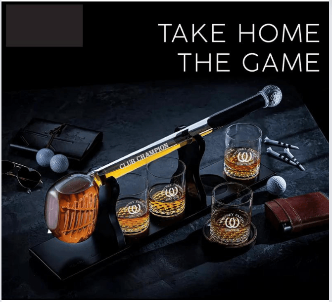 Unique Personalized Golf Tournament Golf Club Decanter Set Customized Decanter Set Gifts for Men by Groovy Guy