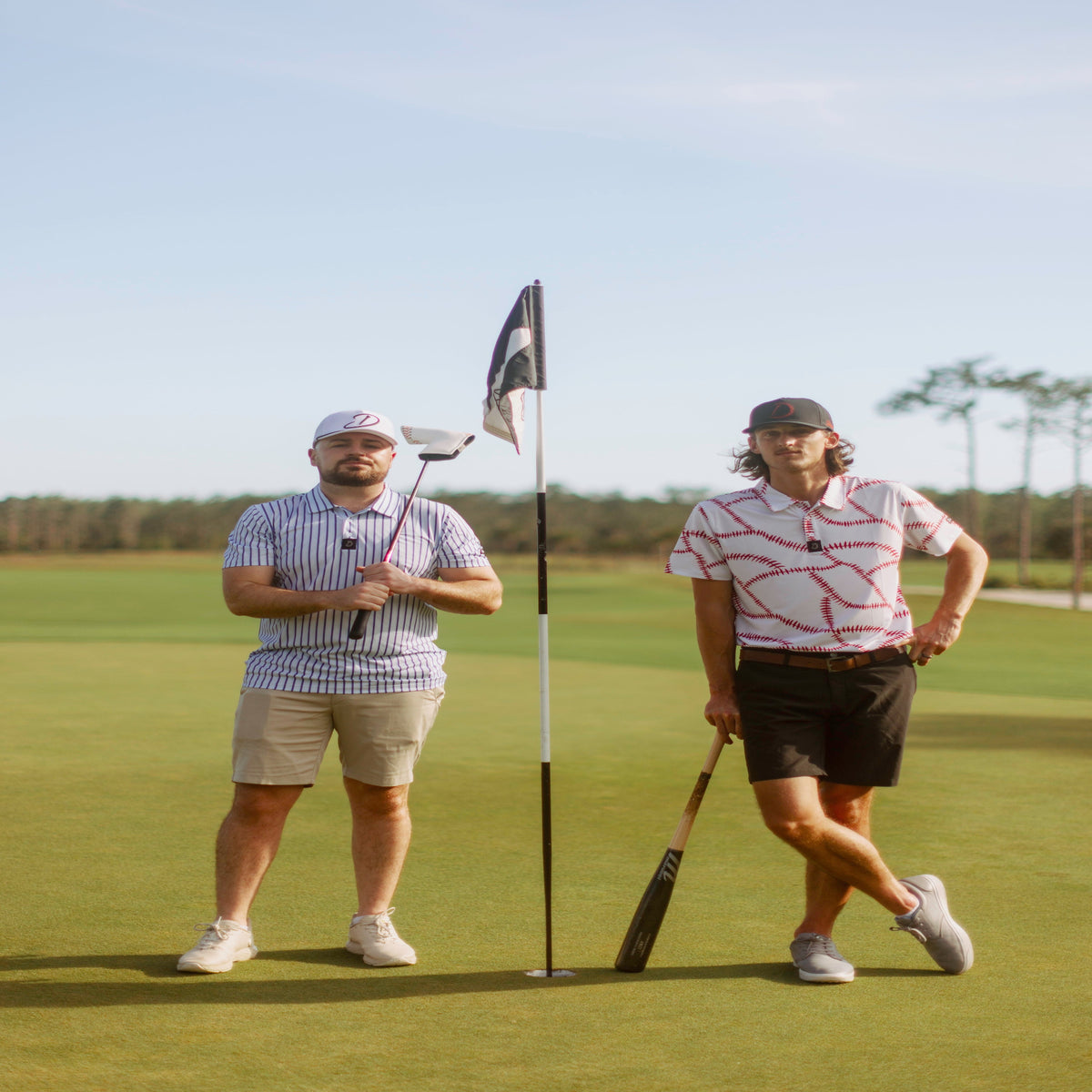 Sporty pinstripe polo blending 92% polyester with 8% spandex for stretch and breathability. Athletic fit that stays sharp and moves with you.