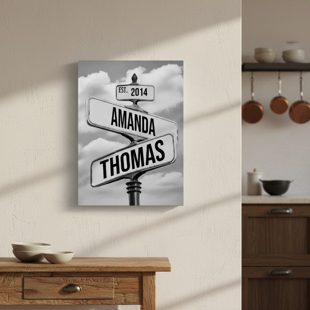 Loves Crossroads Canvas Sign