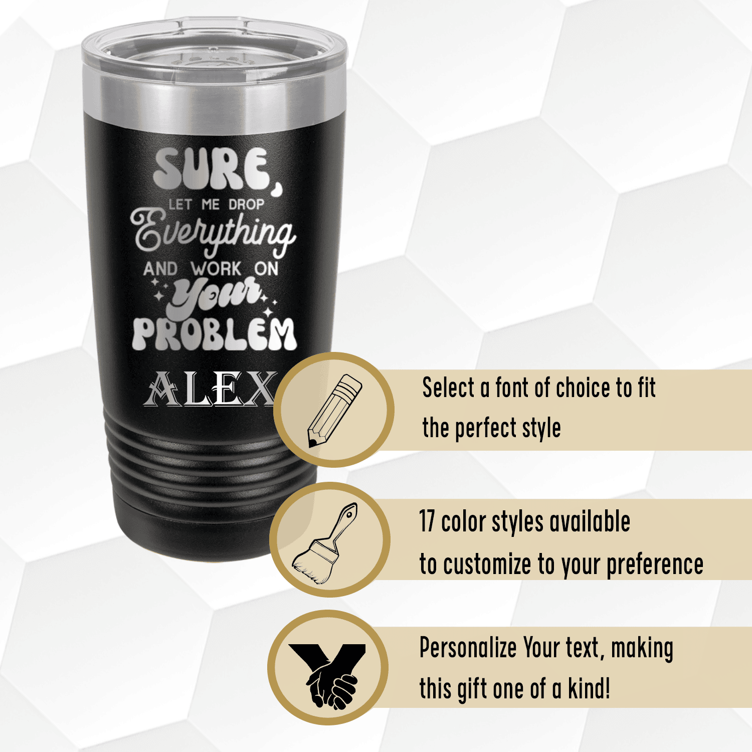 Unique Personalized Sounds Like Your Problem Tumbler Customized Funny Tumblers Gifts for Men by Groovy Guy