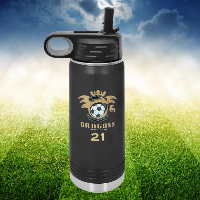 Unique Personalized Signature Team Logo Water Bottle Customized Gifts for Men by Groovy Guy