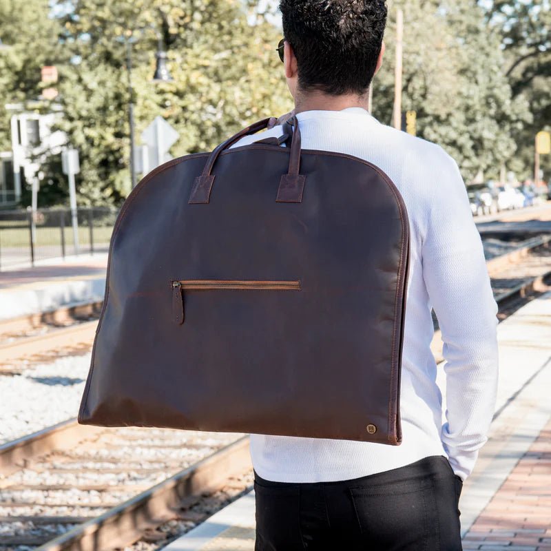 Unique Personalized Luxury Leather Suit Carrier Customized Gifts for Men by Groovy Guy
