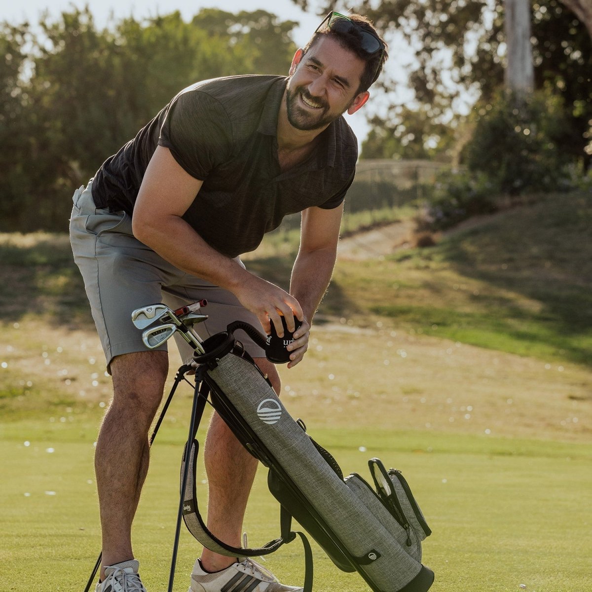 Unique Personalized THE LOMA | Heather Gray Par 3 Bag Customized Golf Bag Gifts for Men by Groovy Guy