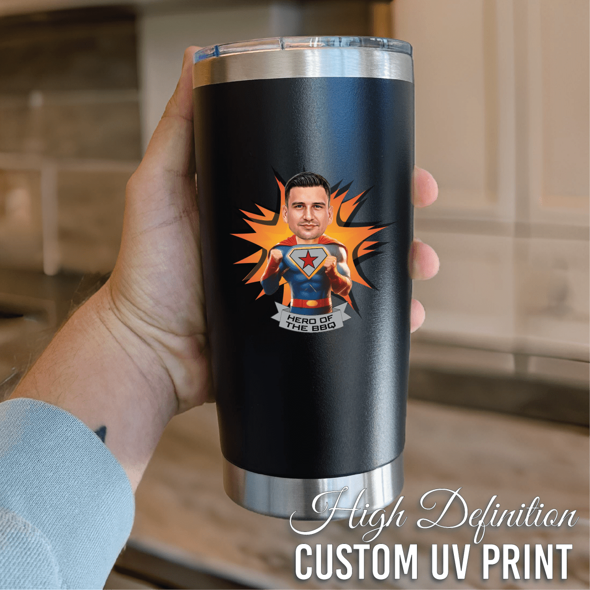 Unique Personalized Super Caricature Tumbler Customized Funny Tumblers Gifts for Men by Groovy Guy