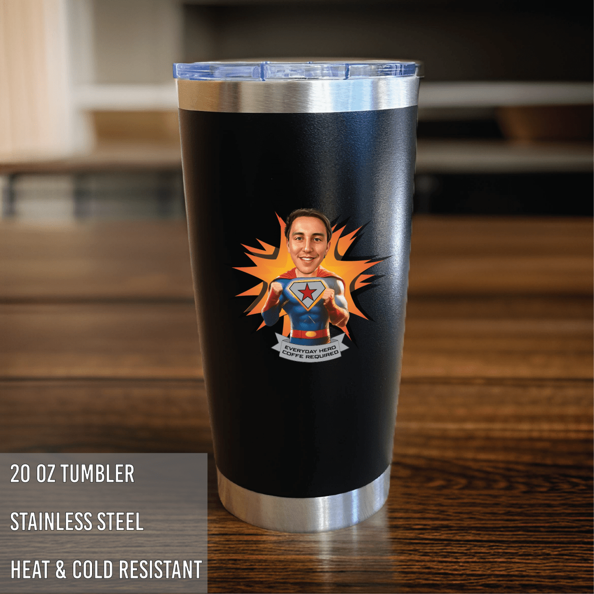 Unique Personalized Super Caricature Tumbler Customized Funny Tumblers Gifts for Men by Groovy Guy