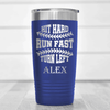 Blue Baseball Tumbler With Swing For The Fences Design