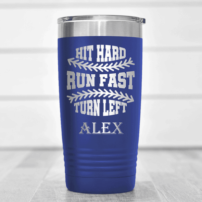 Blue Baseball Tumbler With Swing For The Fences Design