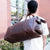 Unique Personalized Monogrammed Luxury Leather Duffle Bag Customized Duffel Bags Gifts for Men by Groovy Guy
