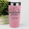 Salmon Basketball Tumbler With Total Basketball Fanatic Design
