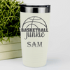 White Basketball Tumbler With Total Basketball Fanatic Design