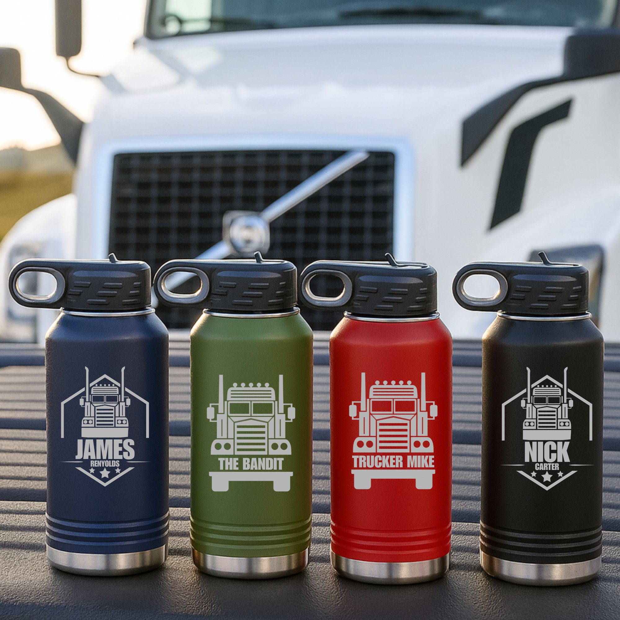 Truck Driver Personalized Water Bottle