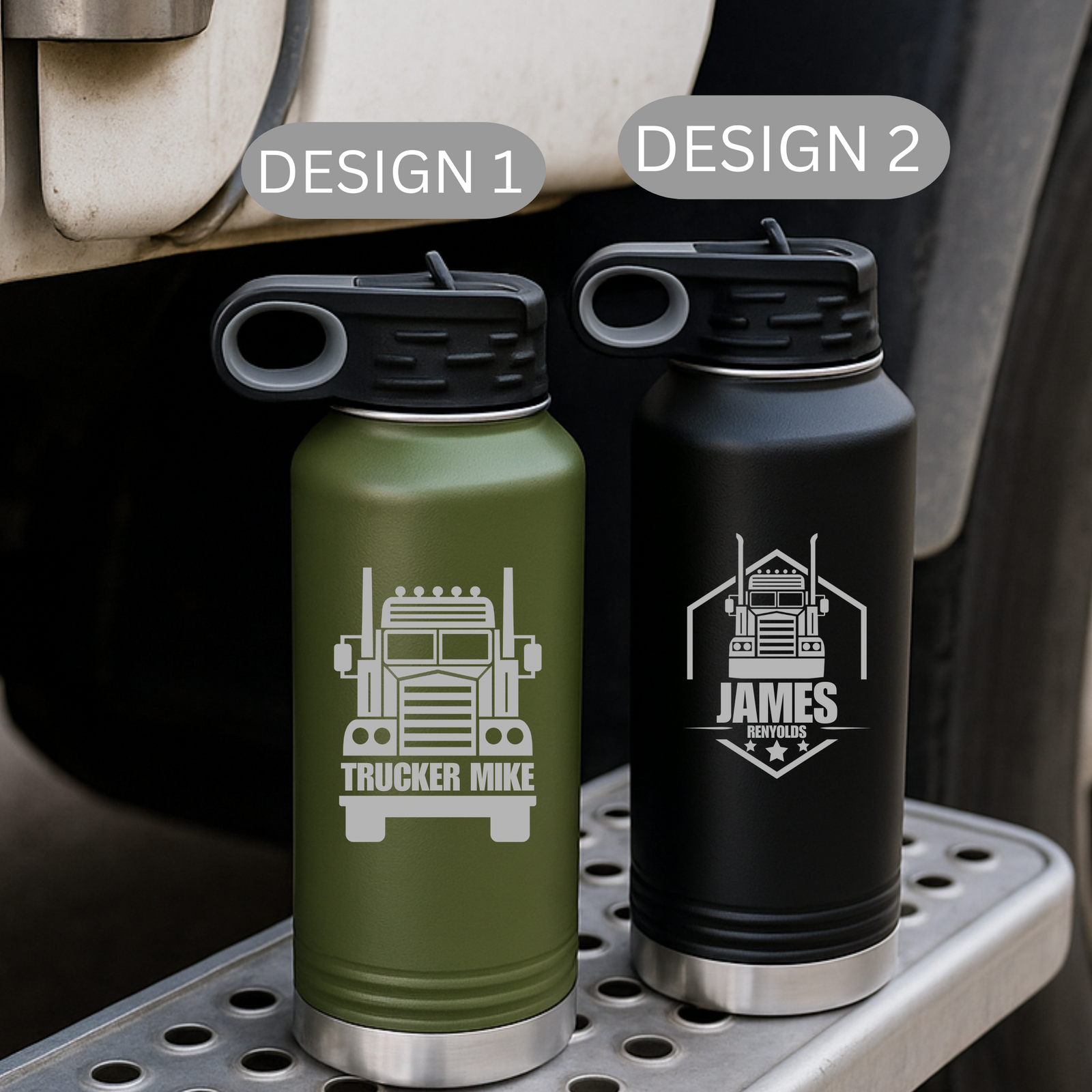 Truck Driver Personalized Water Bottle