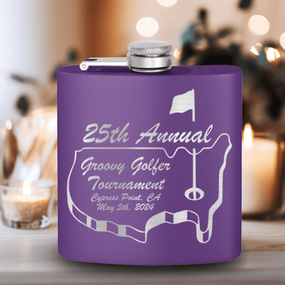 Purple Golf Flask With Ultimate Golfers Tournament Design