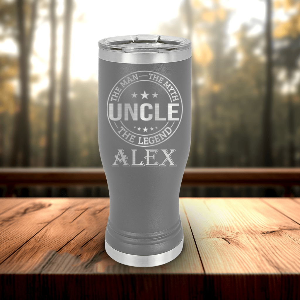 Grey Uncle Travel Mug With Handle With Uncle Legend Design