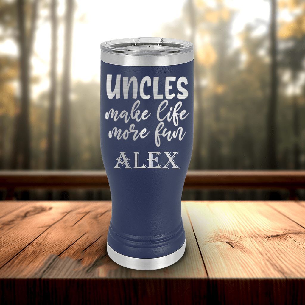 Navy Uncle Travel Mug With Handle With Uncles Make Life Fun Design