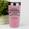 Salmon Baseball Tumbler With Unpredictable Pitches Design
