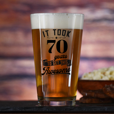 70th Birthday Beer Pint Glass