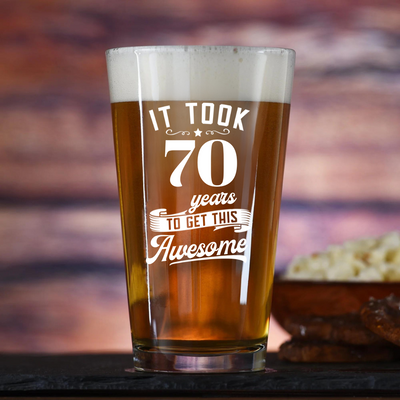 70th Birthday Beer Pint Glass
