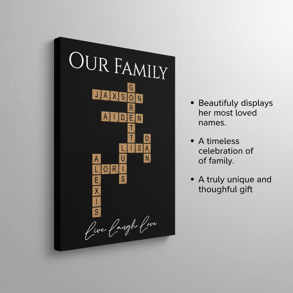 Our Family Crossword Puzzle Sign