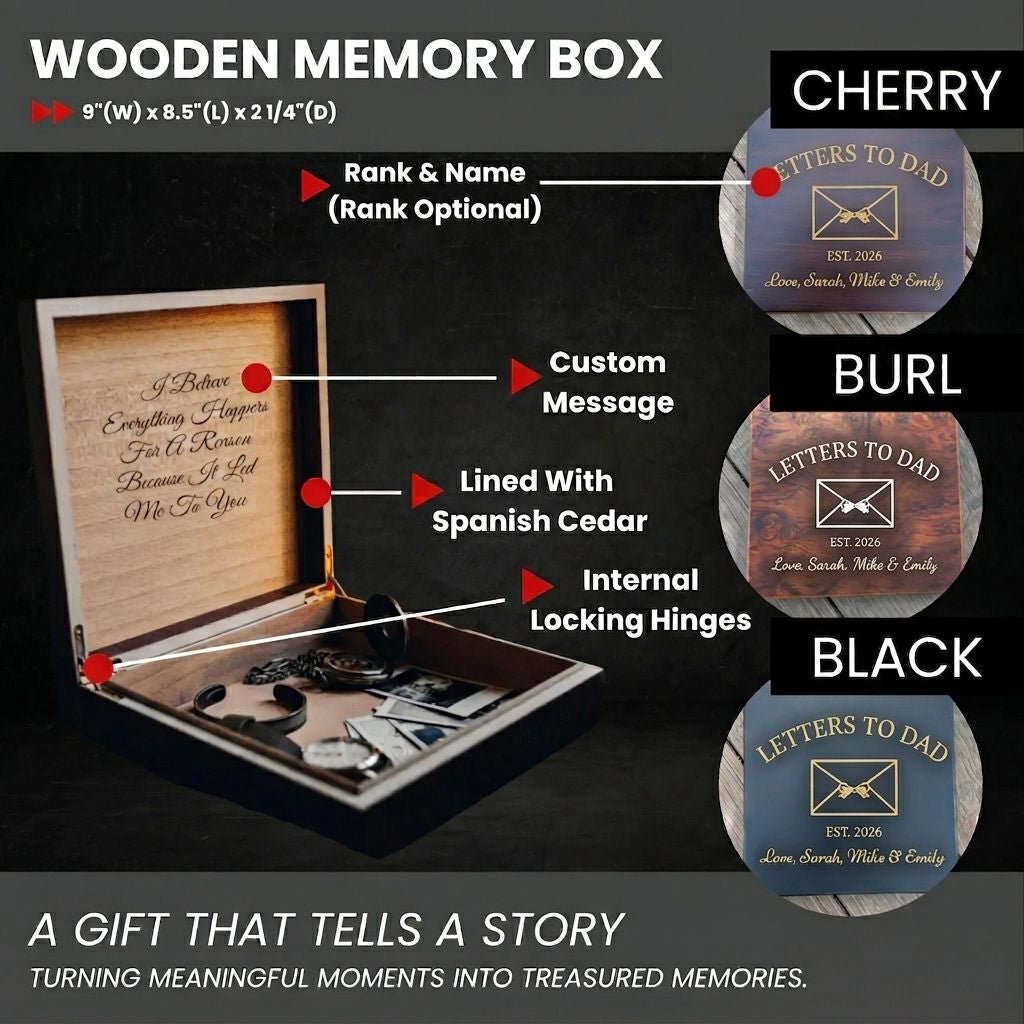 Letters to Dad Keepsake Box gift for dad on father's day